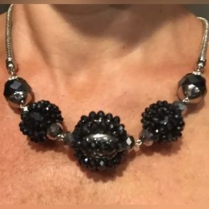 Crystal Necklace, Black, elegant, adjustable